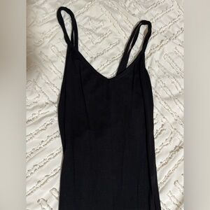 Black Slip Dress with Crisscross Straps